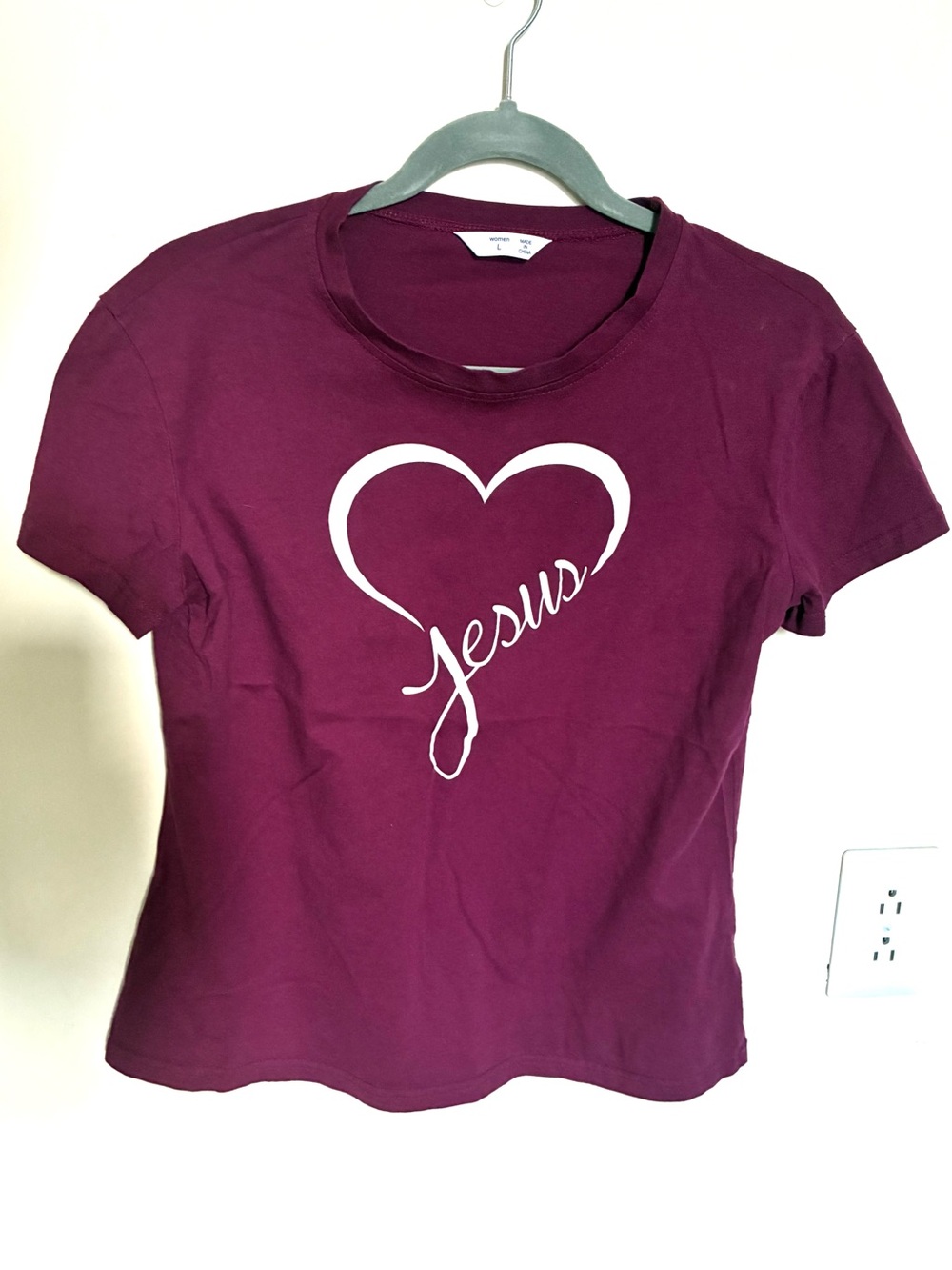Heart Jesus Graphic Tee - Wine